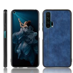 For Huawei Honor 20 Pro Shockproof Sewing Cow Pattern Skin PC + PU + TPU Case(Blue)