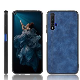 For  Huawei Honor 20 Shockproof Sewing Cow Pattern Skin PC + PU + TPU Case(Blue)