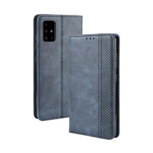 For Galaxy S20+ Magnetic Buckle Retro Crazy Horse Texture Horizontal Flip Leather Case with Holder & Card Slots & Photo Frame(Blue)