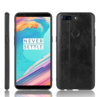For OnePlus 5T Shockproof Sewing Cow Pattern Skin PC + PU + TPU Case(Black)