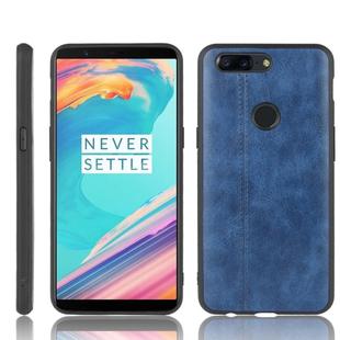 For OnePlus 5T Shockproof Sewing Cow Pattern Skin PC + PU + TPU Case(Blue)