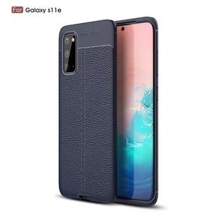 For Galaxy S20 Litchi Texture TPU Shockproof Case(Navy Blue)