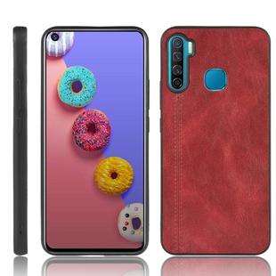 For Infinix S5 / S5 Lite/ X652 Shockproof Sewing Cow Pattern Skin PC + PU + TPU Case(Red)