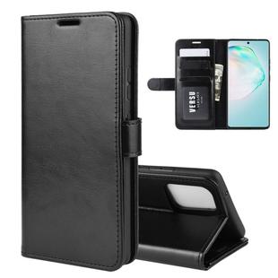 For Galaxy A91  /M80S / S10 Lite    R64 Texture Single Horizontal Flip Protective Case with Holder & Card Slots & Wallet& Photo Frame(Black)