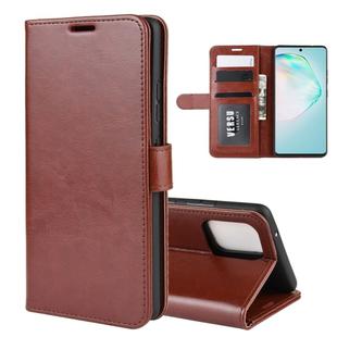 For Galaxy A91  /M80S / S10 Lite    R64 Texture Single Horizontal Flip Protective Case with Holder & Card Slots & Wallet& Photo Frame(Brown)