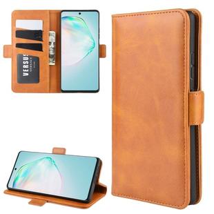For Galaxy A91 / M80s / S10 Lite Dual-side Magnetic Buckle Horizontal Flip Leather Case with Holder & Card Slots & Wallet(Yellow)