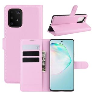For Galaxy A91 / M80s / S10 Lite  Litchi Texture Horizontal Flip Protective Case with Holder & Card Slots & Wallet(Pink)