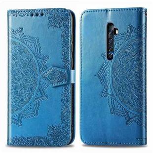 For OPPO Reno2 Z Halfway Mandala Embossing Pattern Horizontal Flip Leather Case , with Holder & Card Slots & Wallet & Photo Frame & Lanyard(Blue)