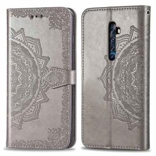 For OPPO Reno2 Z Halfway Mandala Embossing Pattern Horizontal Flip Leather Case , with Holder & Card Slots & Wallet & Photo Frame & Lanyard(Gray)