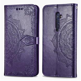 For OPPO Reno2 Halfway Mandala Embossing Pattern Horizontal Flip Leather Case , with Holder & Card Slots & Wallet & Photo Frame & Lanyard(Purple)