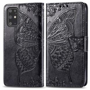 For Galaxy S20+ Butterfly Love Flower Embossed Horizontal Flip Leather Case with Bracket / Card Slot / Wallet / Lanyard(Black)