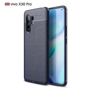 For Vivo X30 Pro Litchi Texture TPU Shockproof Case(Navy Blue)