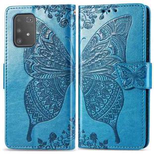 For Galaxy S10 Lite / A91 / M80s Butterfly Love Flowers Embossing Horizontal Flip Leather Case with Holder & Card Slots & Wallet & Lanyard(Blue)