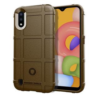 For Galaxy A01 Full Coverage Shockproof TPU Case(Brown)