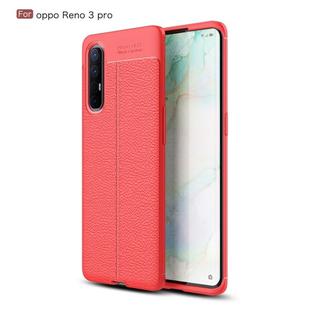 For OPPO Reno 3 Pro Litchi Texture TPU Shockproof Case(Red)