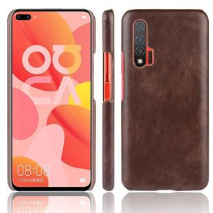 For Huawei Nova 6 5G Shockproof Litchi Texture PC + PU Case(Brown)