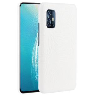 For Vivo V17 India Shockproof Crocodile Texture PC + PU Case(White)