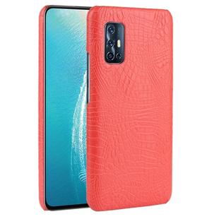 For Vivo V17 India Shockproof Crocodile Texture PC + PU Case(Red)