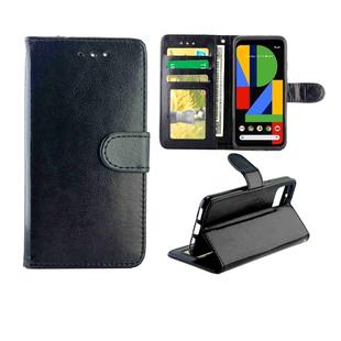 For Google Pixel4 Crazy Horse Texture Leather Horizontal Flip Protective Case with Holder & Card Slots & Wallet & Photo Frame(Black)