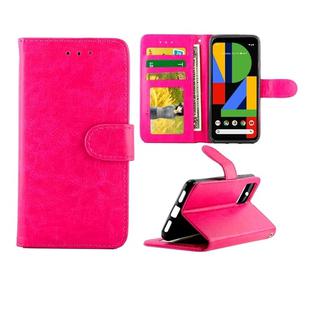 For Google Pixel4 Crazy Horse Texture Leather Horizontal Flip Protective Case with Holder & Card Slots & Wallet & Photo Frame(Magenta)