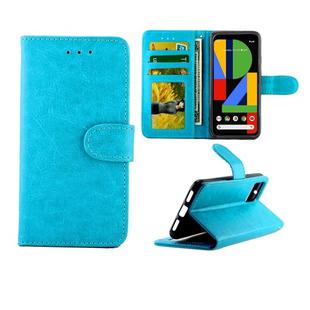 For Google Pixel4 Crazy Horse Texture Leather Horizontal Flip Protective Case with Holder & Card Slots & Wallet & Photo Frame(Baby Blue)