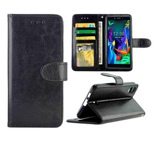 For LG K20(2019) Crazy Horse Texture Leather Horizontal Flip Protective Case with Holder & Card Slots & Wallet & Photo Frame(Black)
