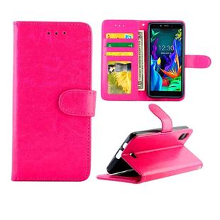 For LG K20(2019) Crazy Horse Texture Leather Horizontal Flip Protective Case with Holder & Card Slots & Wallet & Photo Frame(Magenta)