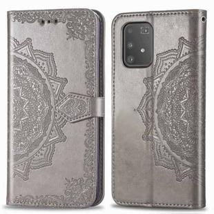 For Galaxy S10 Lite / M80s Halfway Mandala Embossing Pattern Horizontal Flip Leather Case with Holder & Card Slots & Wallet & Photo Frame & Lanyard(Gray)