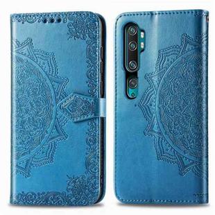For Xiaomi Mi Note 10 Pro Halfway Mandala Embossing Pattern Horizontal Flip Leather Case with Holder & Card Slots & Wallet & Photo Frame & Lanyard(Blue)