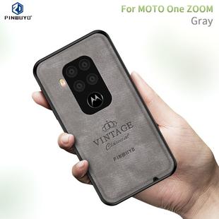 For Motorola One Zoom / One Pro PINWUYO Zun Series PC + TPU + Skin Waterproof And Anti-fall All-inclusive Protective Shell(Gray)