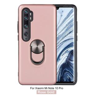 For Xiaomi Mi Note10 Pro / Note10 360 Rotary Multifunctional Stent PC+TPU Case with Magnetic Invisible Holder(Rose Gold)