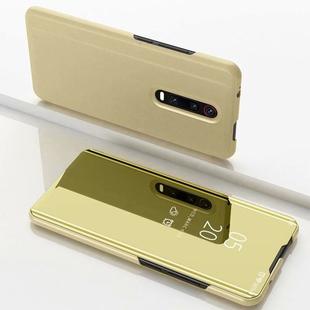 For Xiaomi Redmi K30 Plated Mirror Horizontal Flip Leather with Stand Mobile Phone Holster(Gold)