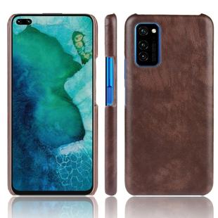 For Huawei Honor V30 Shockproof Litchi Texture PC + PU Case(Brown)