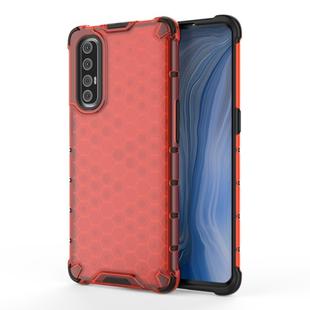 For OPPO Reno 3 Pro  Shockproof Honeycomb PC + TPU Case(Red)