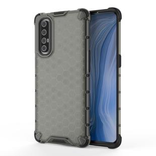 For OPPO Reno 3 Pro  Shockproof Honeycomb PC + TPU Case(Grey)