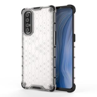 For OPPO Reno 3 Pro  Shockproof Honeycomb PC + TPU Case(White)