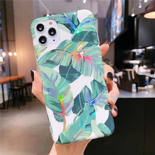 For iPhone 11 Pro Colorful Laser Flower Series IMD TPU Mobile Phone Case(Banana Leaf KL1)