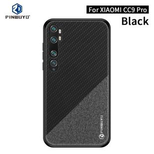 For Xiaomi CC9 Pro / Note10 PINWUYO Rong Series  Shockproof PC + TPU+ Chemical Fiber Cloth Protective Cover(Black)