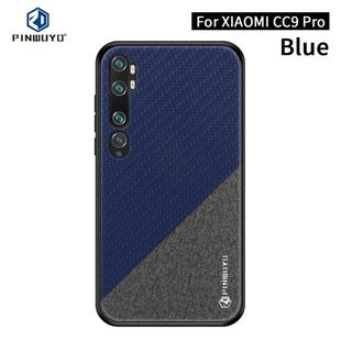 For Xiaomi CC9 Pro / Note10 PINWUYO Rong Series  Shockproof PC + TPU+ Chemical Fiber Cloth Protective Cover(Blue)
