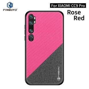For Xiaomi CC9 Pro / Note10 PINWUYO Rong Series  Shockproof PC + TPU+ Chemical Fiber Cloth Protective Cover(Red)