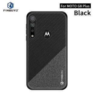 For MOTO G8 Plus PINWUYO Rong Series  Shockproof PC + TPU+ Chemical Fiber Cloth Protective Cover(Black)