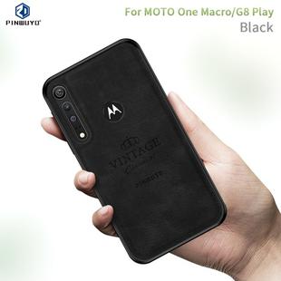 For MOTO G8 Play / One macro PINWUYO Zun Series PC + TPU + Skin Waterproof And Anti-fall All-inclusive Protective Shell(Black)