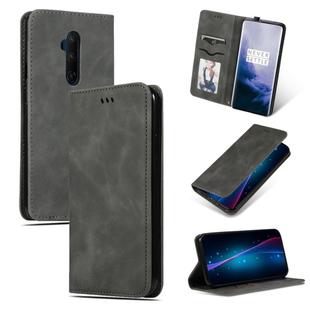 For OnePlus 7T Pro Retro Skin Feel Business Magnetic Horizontal Flip Leather Case(Dark Grey)