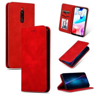For Xiaomi Redmi 8 Retro Skin Feel Business Magnetic Horizontal Flip Leather Case(Red)