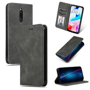 For Xiaomi Redmi 8 Retro Skin Feel Business Magnetic Horizontal Flip Leather Case(Dark Grey)