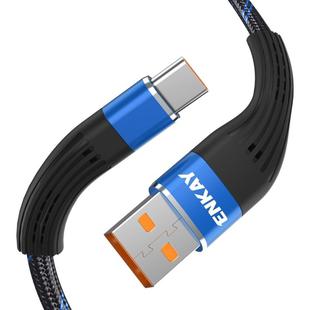 ENKAY ENK-CB101 Fishing Net Weaving USB to USB-C / Type-C Data Transfer Charging Cable(Blue)