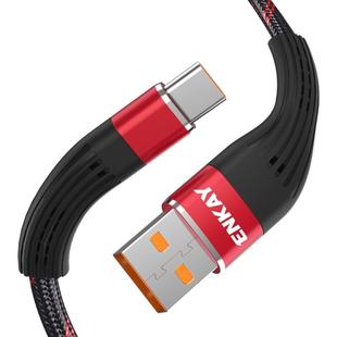 ENKAY ENK-CB101 Fishing Net Weaving USB to USB-C / Type-C Data Transfer Charging Cable(Red)