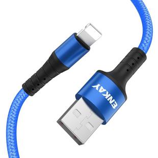 ENKAY ENK-CB202 Nylon Weaving USB to 8 Pin Data Transfer Charging Cable(Blue)