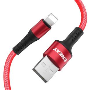 ENKAY ENK-CB202 Nylon Weaving USB to 8 Pin Data Transfer Charging Cable(Red)