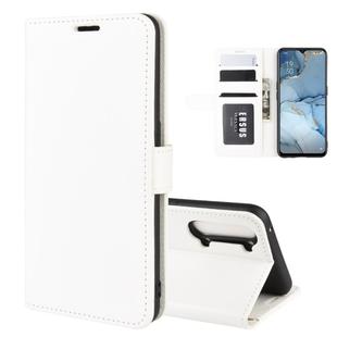 For Oppo Reno3 5G R64 Texture Single Horizontal Flip Protective Case with Holder & Card Slots & Wallet& Photo Frame(White)